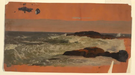 Dibujo, Costa de Maine, surf, ca. 1850