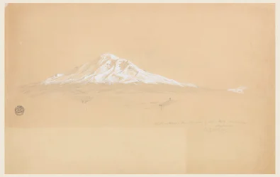 Dibujo, Monte Chimborazo desde la Casa del Senior Pablo Bustamante, Riobamba, Ecuador, 14 de julio de 1857.