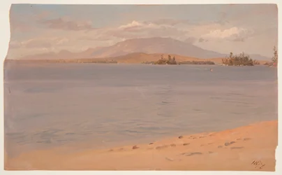 Dibujo, Monte Katahdin desde el lago Millinocket, 1878