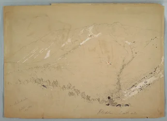 Dibujo, Monte Katahdin, visto desde el sur, agosto de 1852