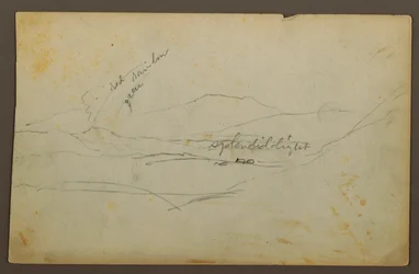 Dibujo, Paisaje de montaña, Colombia o Ecuador, 1853