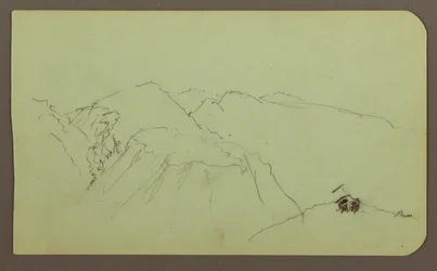 Dibujo, Paisaje de montaña; reverso: Paisaje, 1883