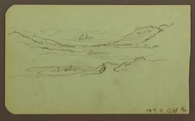 Dibujo, Paisaje de montaña; reverso: Paisaje, 1883