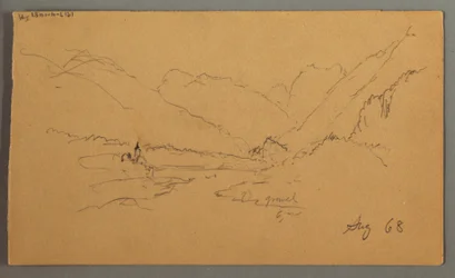 Dibujo, Picos de montaña, 1868