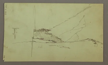 Dibujo, Picos de montaña, río, julio de 1868