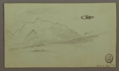Dibujo, Picos de montaña, posiblemente 1868
