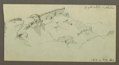 Dibujo, Picos de montaña, posiblemente 1868
