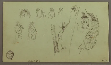 Dibujo, Cordillera, Estudios de figuras, posiblemente mayo de 1868