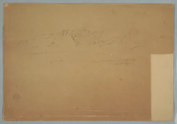 Dibujo, Cordillera con picos escarpados, cerca de Machachi, Ecuador, 19 de junio de 1857
