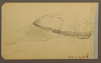 Dibujo, Mountain Side, torreta; Verso: Mountain Side, 1889