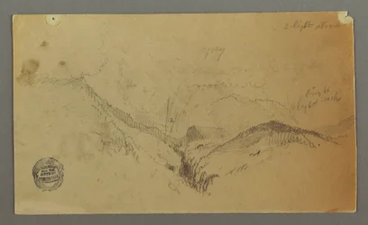 Dibujo, Estudio de montaña, posiblemente 1868