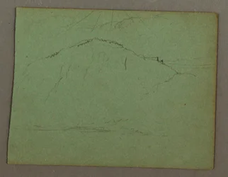 Dibujo, Montaña junto a la orilla, posiblemente 1856