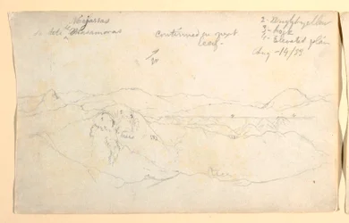 Dibujo, Paisaje de montaña, Colombia, 14 de agosto de 1853