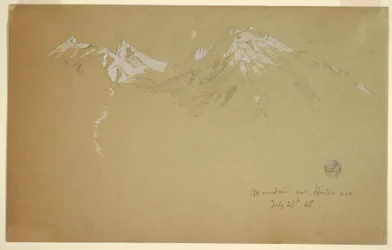 Dibujo, "Montaña sobre Hintersee", cerca de Berchtesgaden, Baviera, 27 de julio de 1868