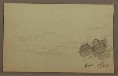 Dibujo, Cordillera, nube, posiblemente 1860s