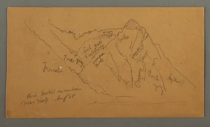 Dibujo, Montañas del Valais, Alpes Peninos, agosto de 1868