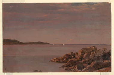 Dibujo, Isla del Monte Desierto, costa de Maine, 1850