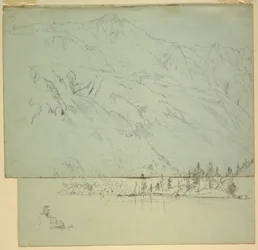 Dibujo, Mt. Katahdin, Maine, 1870-78
