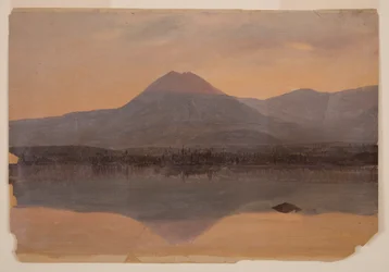 Dibujo, Mt. Katahdin desde el lago Katahdin, 1860-70