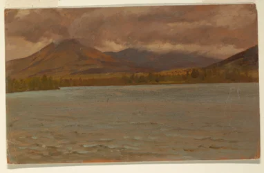 Dibujo, Mt. Katahdin desde el lago Katahdin, 1860-70