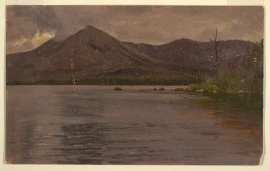 Dibujo, Monte Katahdin, desde el lago Katahdin, 1877