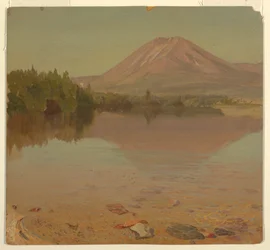 Dibujo, Monte Katahdin desde el lago Katahdin, posiblemente 1870