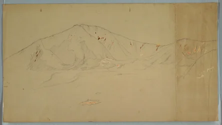 Dibujo, Monte Katahdin desde el sureste; reverso: Monte Katadhin, 1876-78