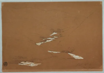Dibujo, Valle montañoso estrecho con arroyo en cascada cerca de Ysapan, Ecuador, 12 de julio de 1857