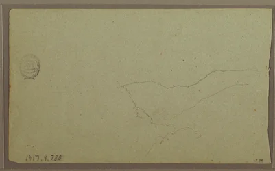 Dibujo, cerca de San Miguel, Ecuador; reverso: Boceto inacabado de una montaña, 2 de junio de 1857.