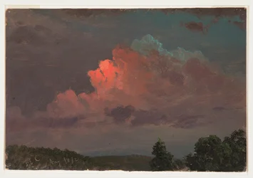 Dibujo, Anochecer cerca de Olana, agosto de 1872