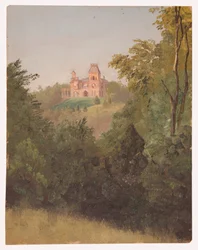 Dibujo, Olana desde el suroeste, ca. 1872