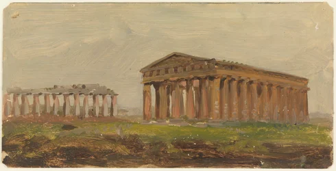 Dibujo, Paestum, Templo de Neptuno, 1868