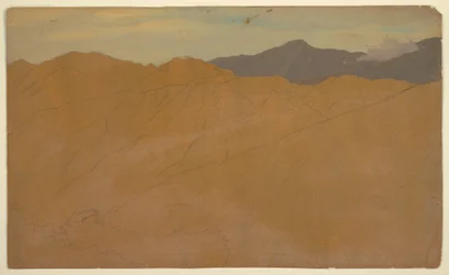 Dibujo, Palmeras y techos de casas, Ecuador, mayo de 1857