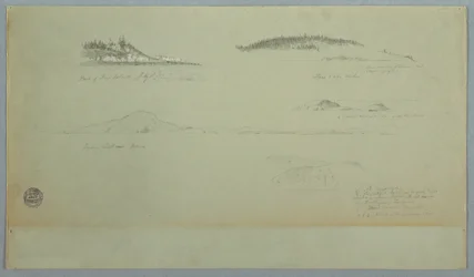 Dibujo, Parte de la isla de Fogo, mirada india, 2 de julio de 1859