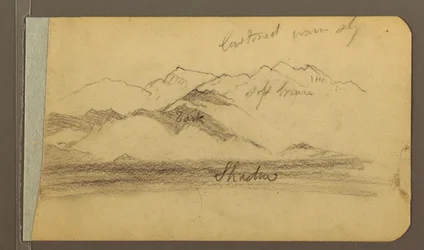 Dibujo, Pico de la Orizaba, figura; Verso: Llanura y sierras, 1889