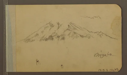 Dibujo, Pico de la Orizaba, figura; Verso: Llanura y sierras, 1889
