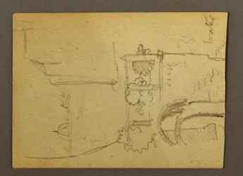 Dibujo, Pilazzo sobre el agua, posiblemente 1868-69