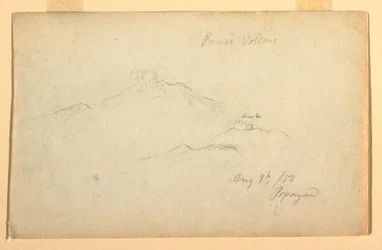 Dibujo, Volcán Purese visto desde Popayán, Colombia, 9 de agosto de 1853