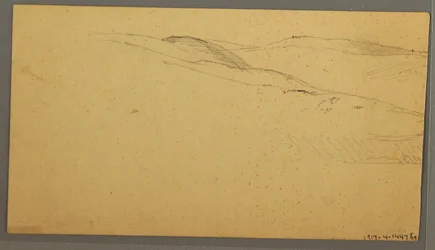 Dibujo, Lluvia sobre colinas, posiblemente 1866