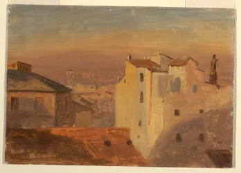 Dibujo, Tejados, Roma, Italia, 1868-69