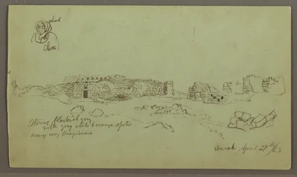 Dibujo, Ruinas, Estudio de figura, 27 de abril de 1868