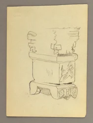 Dibujo, Sarcófago, posiblemente 1868-69