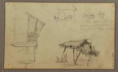 Dibujo, Bocetos, Ecuador o Colombia; Verso: Bocetos, Ecuador o Colombia, 1857