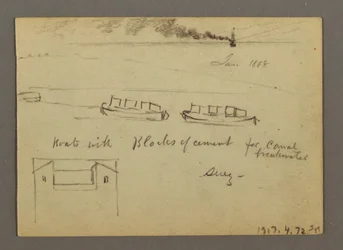Dibujo, Bocetos de Oriente Medio, incluido el Canal de Suez, enero de 1868