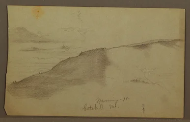 Dibujo, Montañas inclinadas, posiblemente 1860s