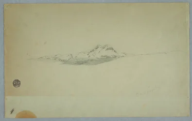 Dibujo, Cumbre nevada del volcán, 1850-60