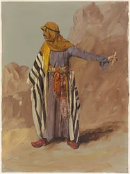 Dibujo, Beduino de pie, probablemente febrero de 1868