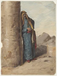 Dibujo, Beduino de pie, 1868