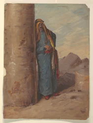Dibujo, Beduino de pie, 1868