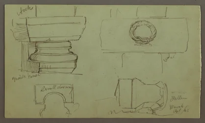 Dibujo, Estudios de arcos y base del arco, abril de 1868